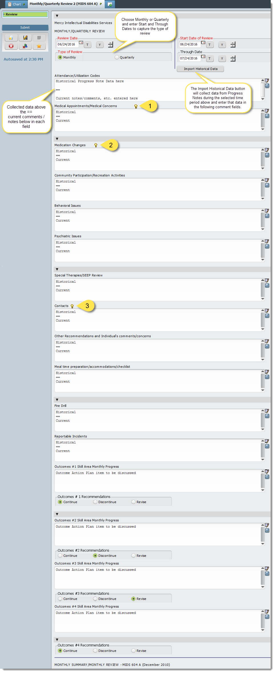Monthly/Quarterly Review